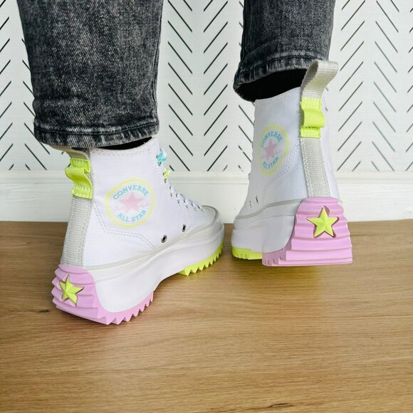 ⭐Converse Run Star Hike Platform 10.5 Womens Shoes Sneakers White Green A09836C⭐ - Picture 5 of 13